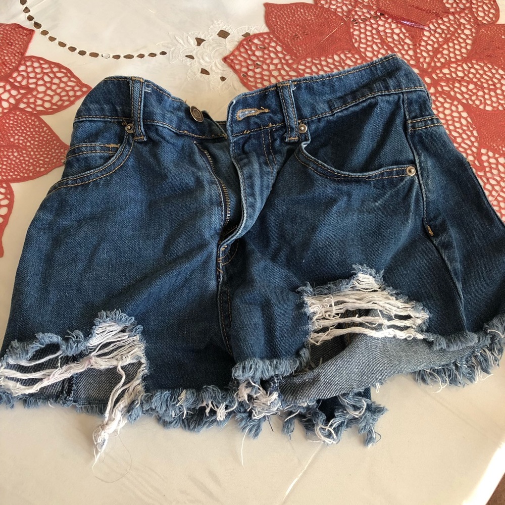 High waisted denim shorts